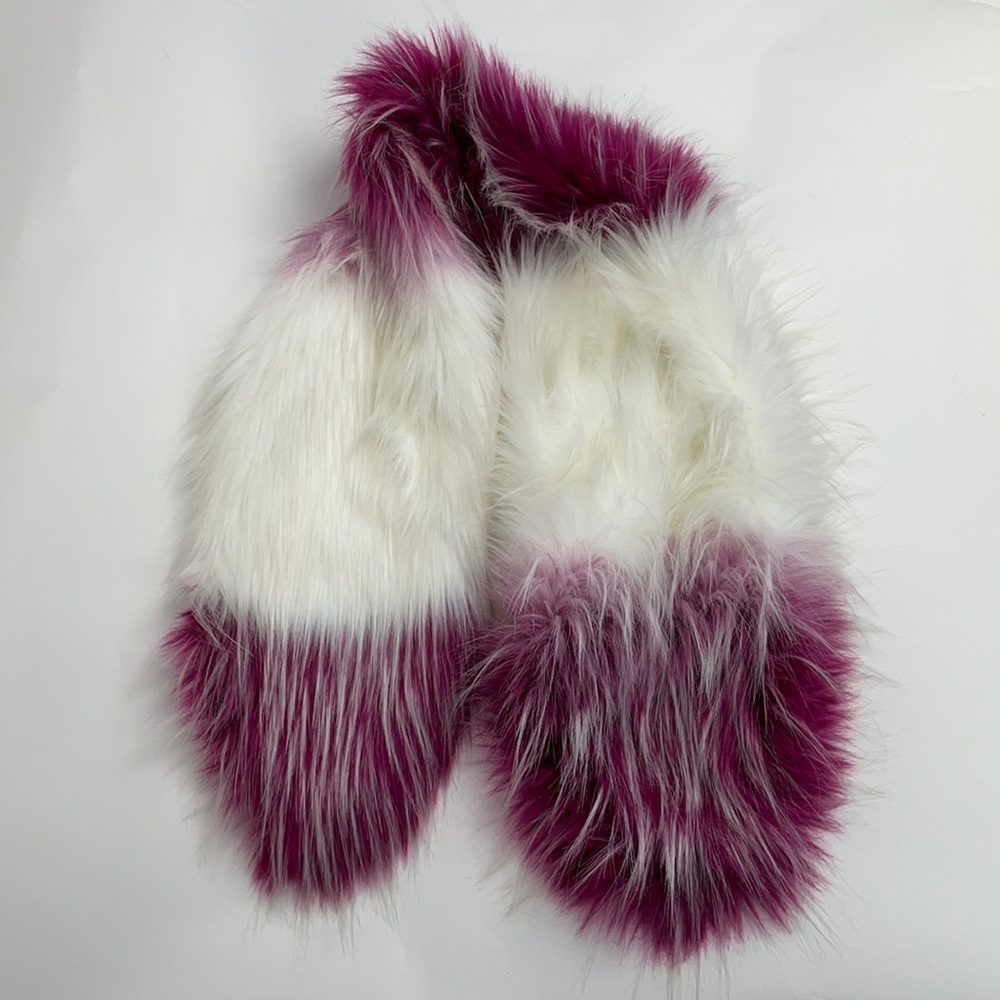 Pink & White Fur Stool Never Worn